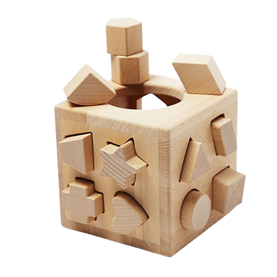 cube d'activité multifonction bois formes géometriques cube encastrer