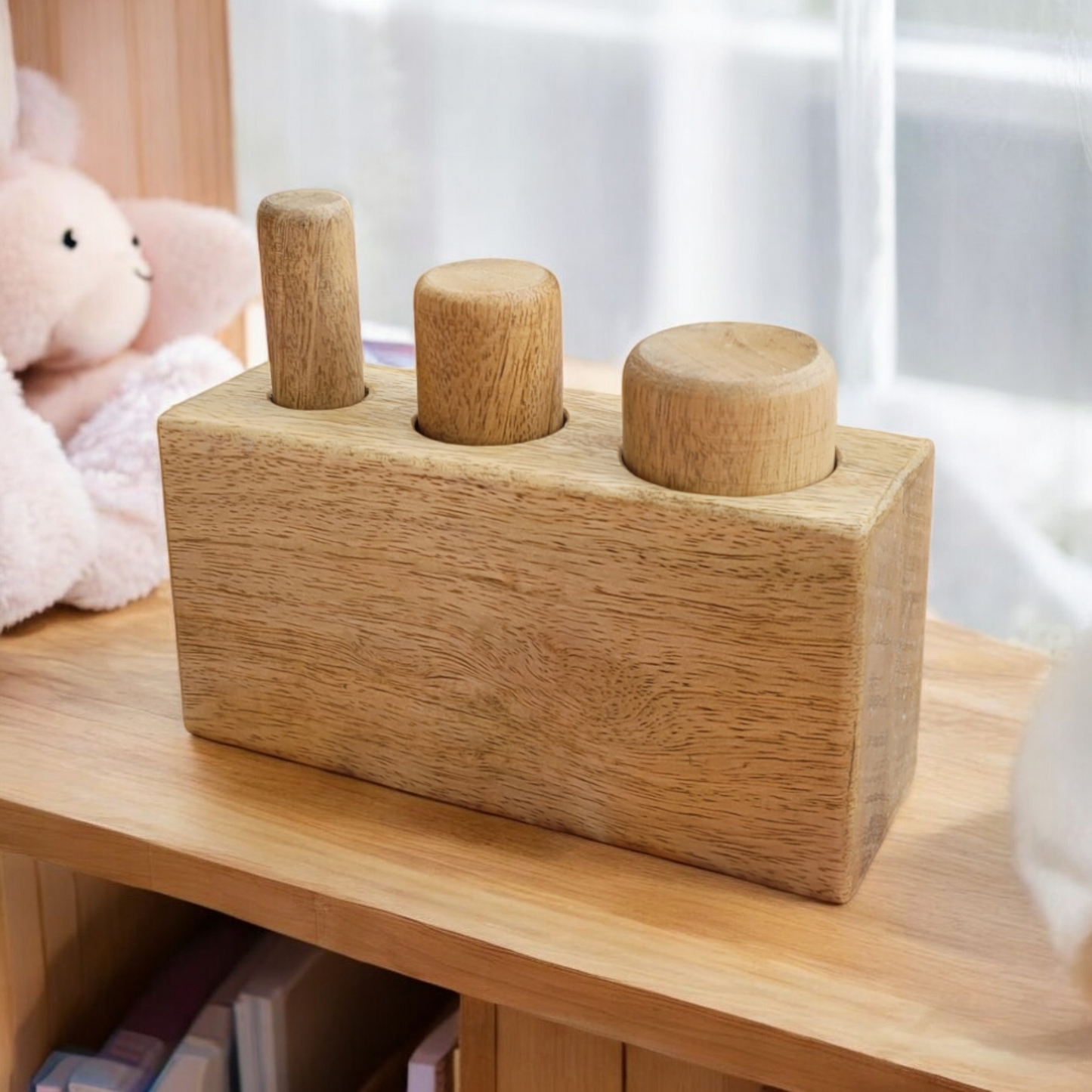 Blocs cylindres à encastrer - jeu d'encastrement montessori - Biquette Biquette