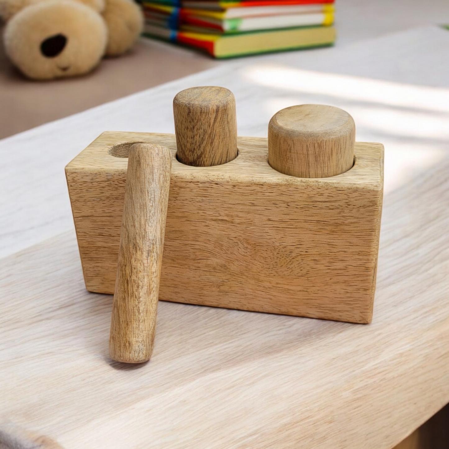 Blocs cylindres à encastrer - jeu d'encastrement montessori - Biquette Biquette