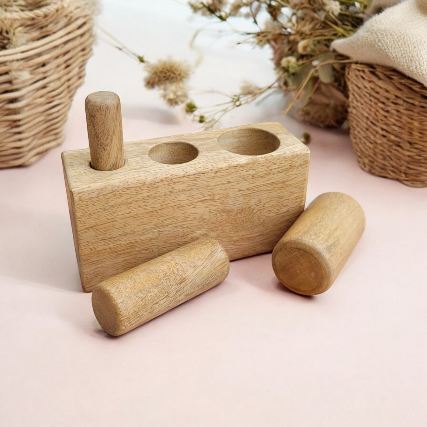 Cylinder blocks to fit together - Montessori nesting game - Montessori cylinder blocks