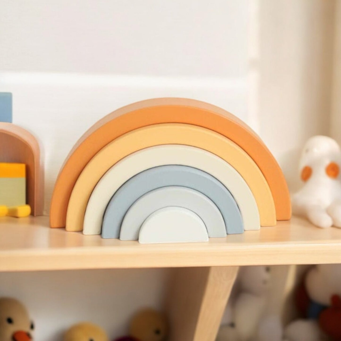 Arc-en-Ciel empilable en Bois – Personnalisable pour un souvenir unique - Biquette Biquette