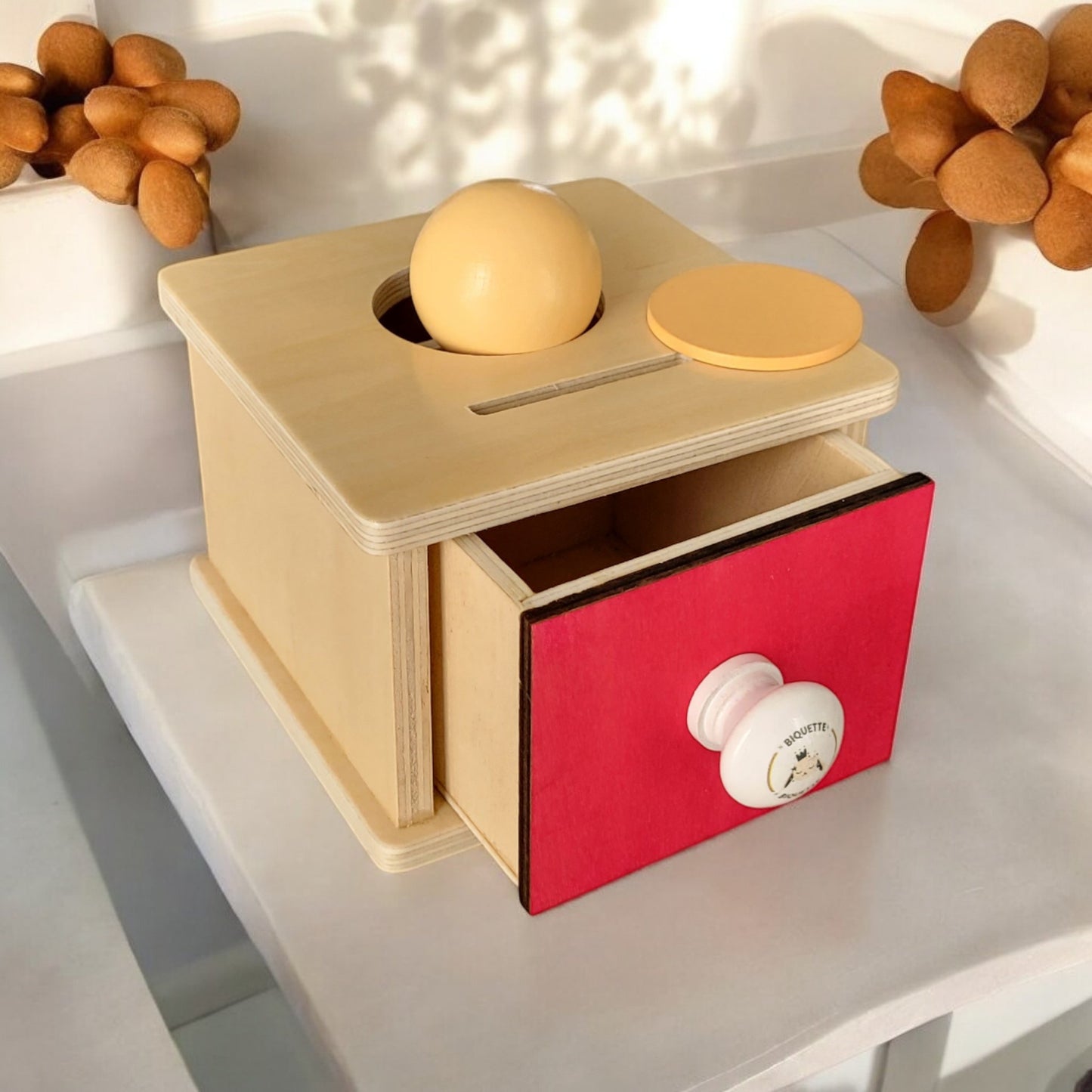 Boîte de Permanence en Bois avec Pièces et Balle - Biquette Biquette