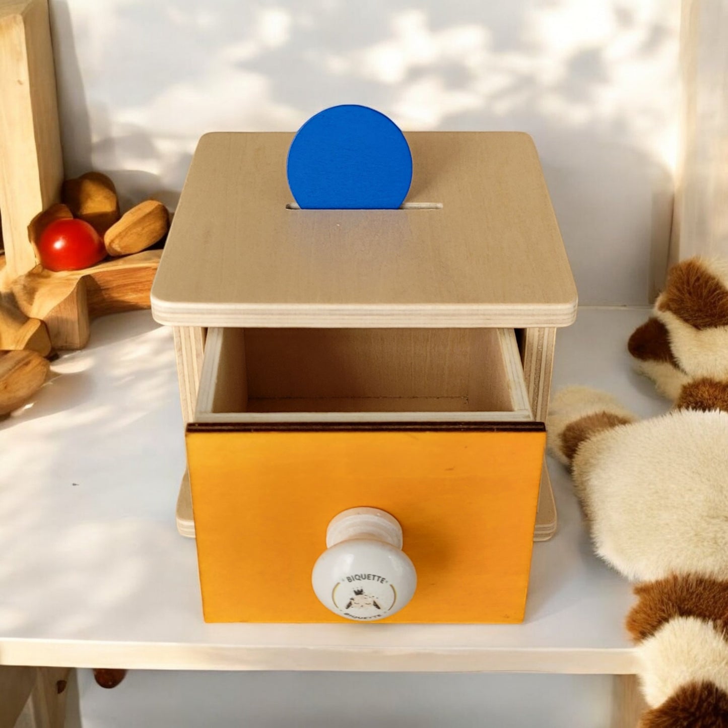 Boîte de permanence en Bois - Tirelire à Pièces - Biquette Biquette