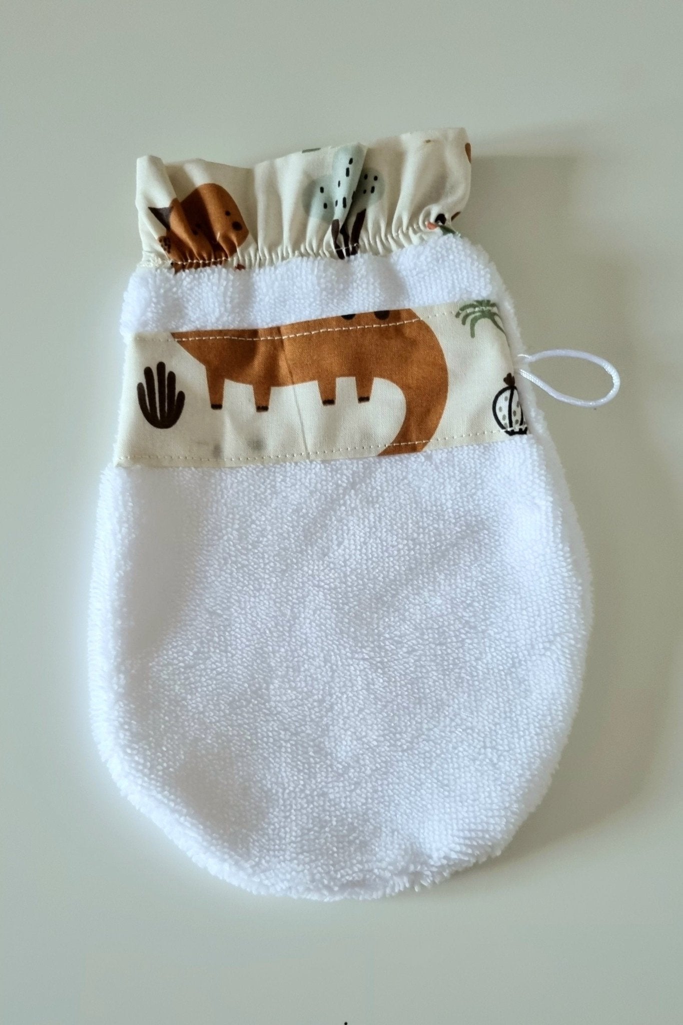 Cape de bain bébé Dino - éponge bambou - Biquette Biquette