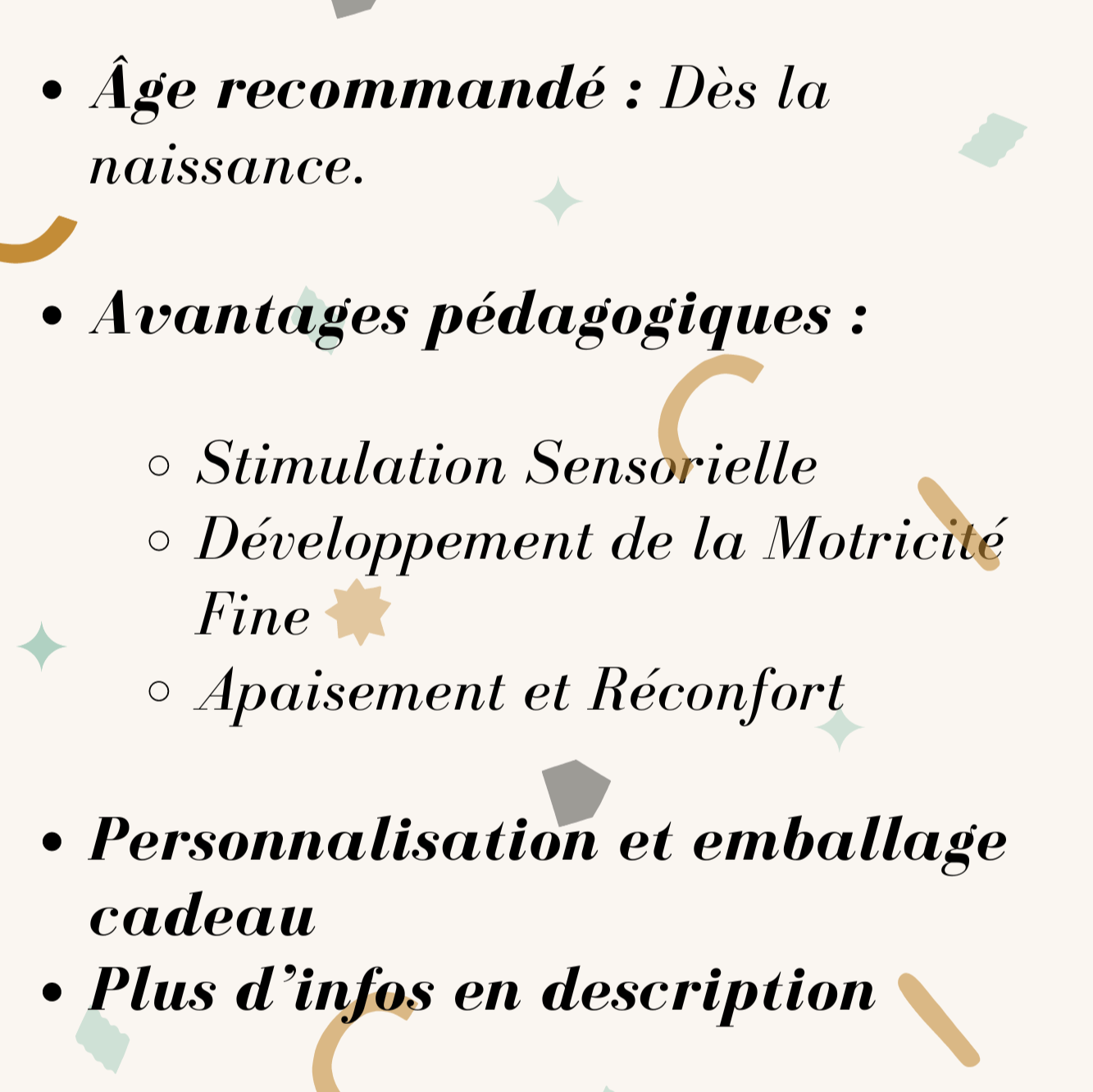 Coffret 0-3 mois - Ensemble de Jouets pour Bébé dès la naissance - Biquette Biquette