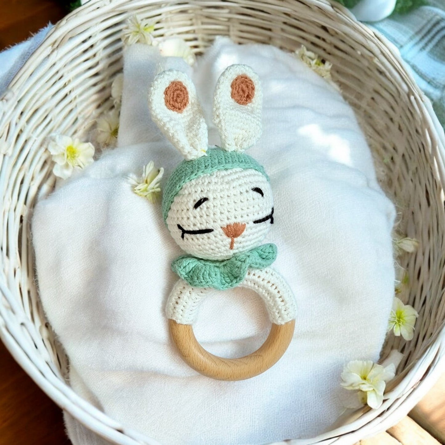 Hochet amigurumis - Hochet crochet animaux - Collection animaux de compagnie - Biquette Biquette