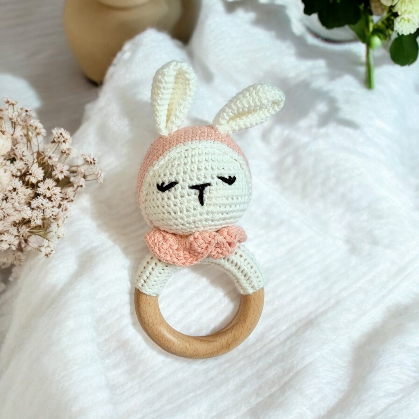 Hochet amigurumis - Hochet crochet animaux - Collection animaux de compagnie - Biquette Biquette
