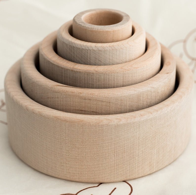 Jouet empilable pour bébé - Gobelets en bois pour tout petit - Biquette Biquette