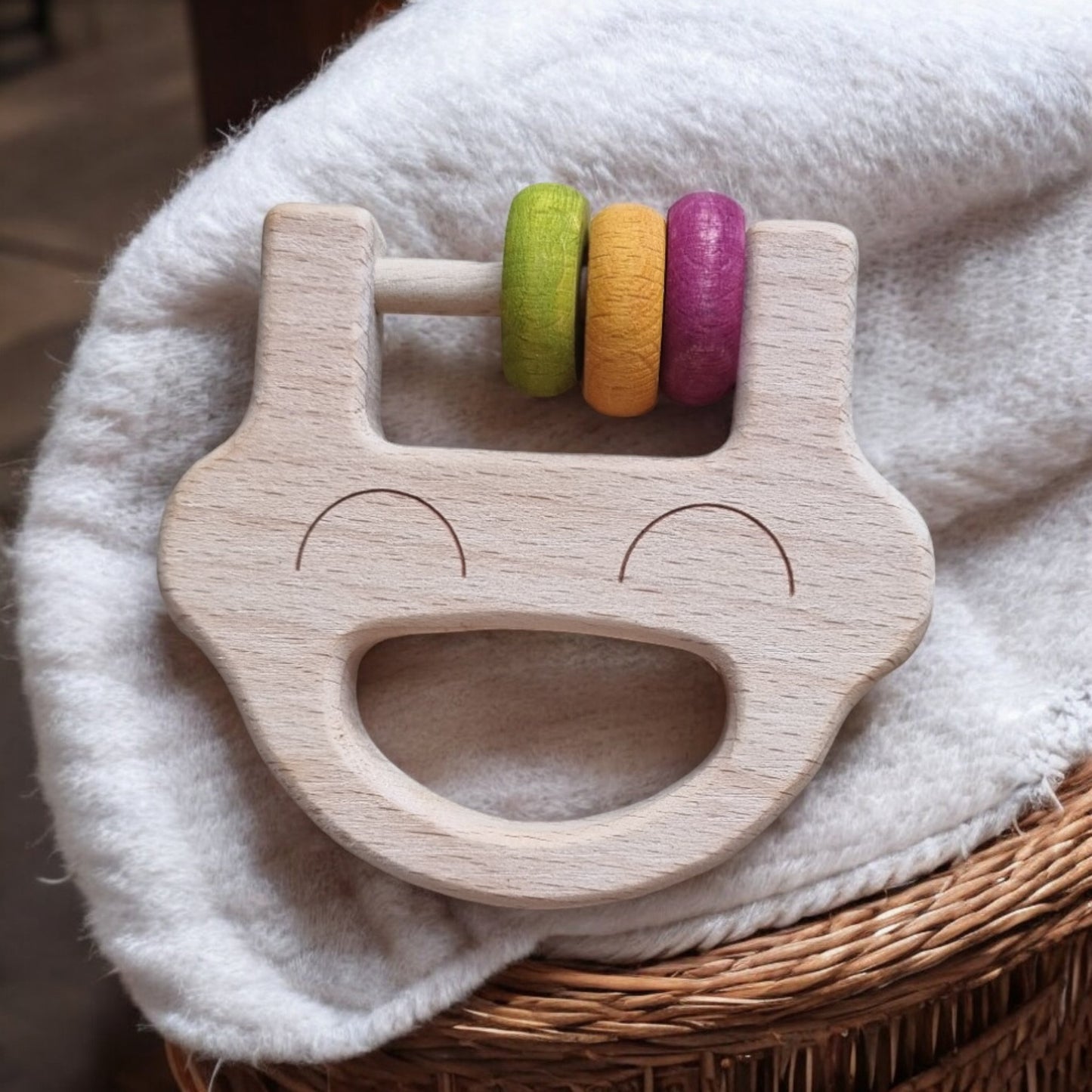 Lot de 3 hochets musicaux en bois - Biquette Biquette