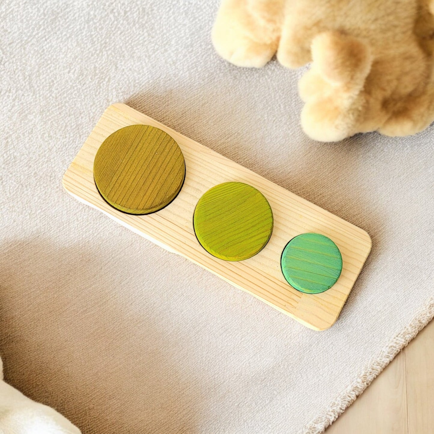 Puzzle en Bois Éducatif pour Bébé - Cercles Colorés - Biquette Biquette