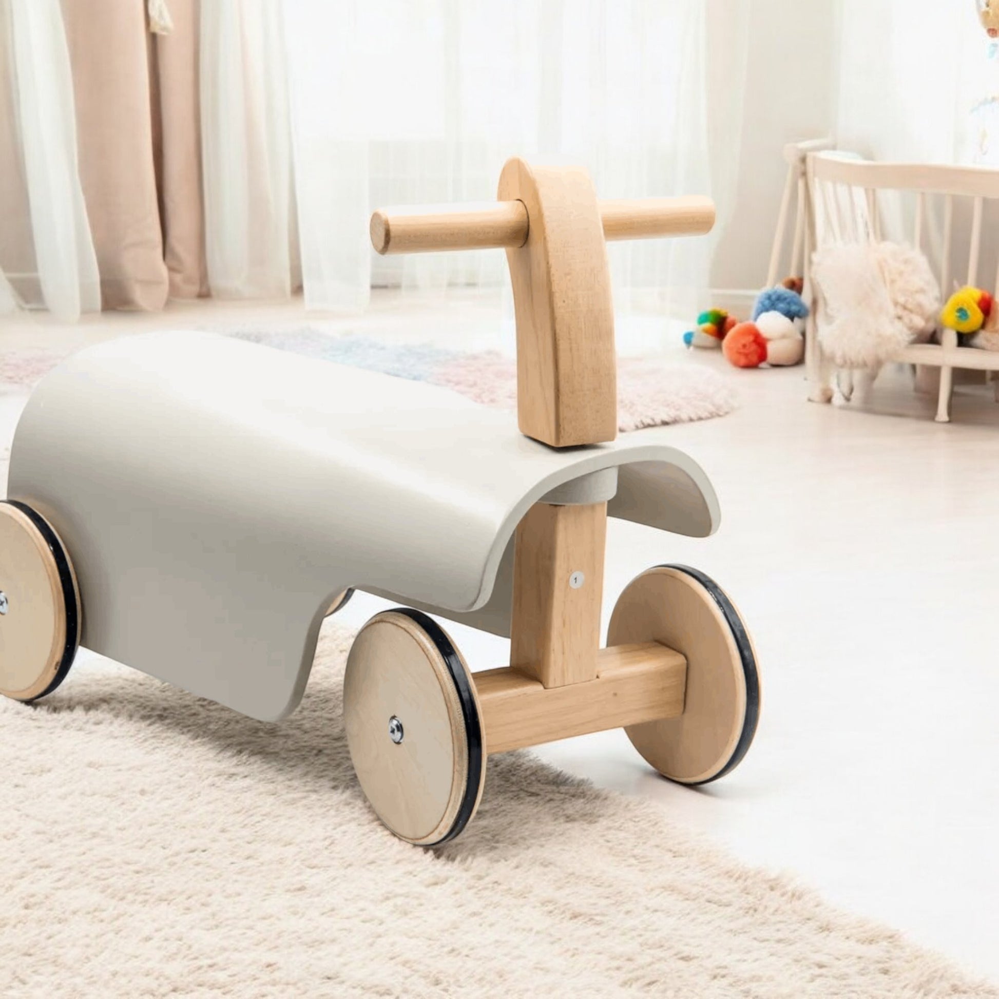 Véhicule porteur en bois - trotteur pour bébé - chariot de marche - Biquette Biquette