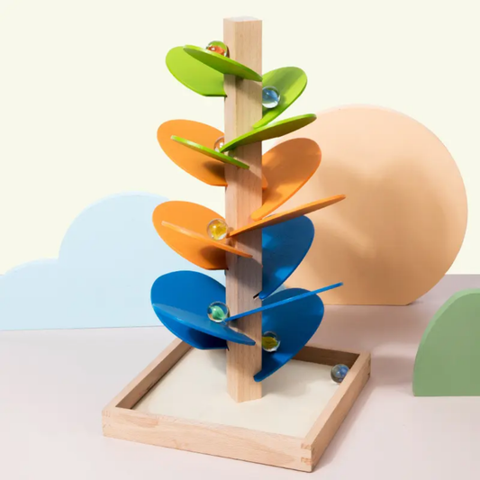 Arbre musical en bois - Cascade de boules colorées - arbre sensoriel 30cm