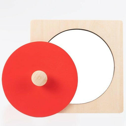 Jeu de miroir montessori disque bois puzzle piece emboiter