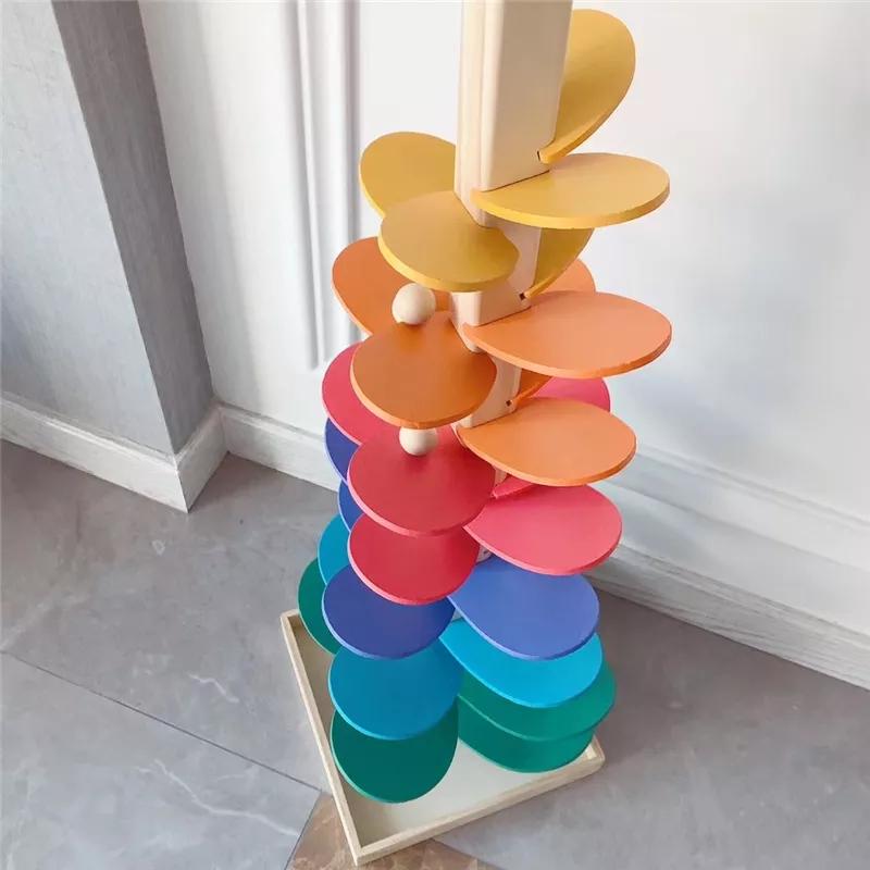 Arbre musical en bois - Cascade de boules colorées - Biquette Biquette