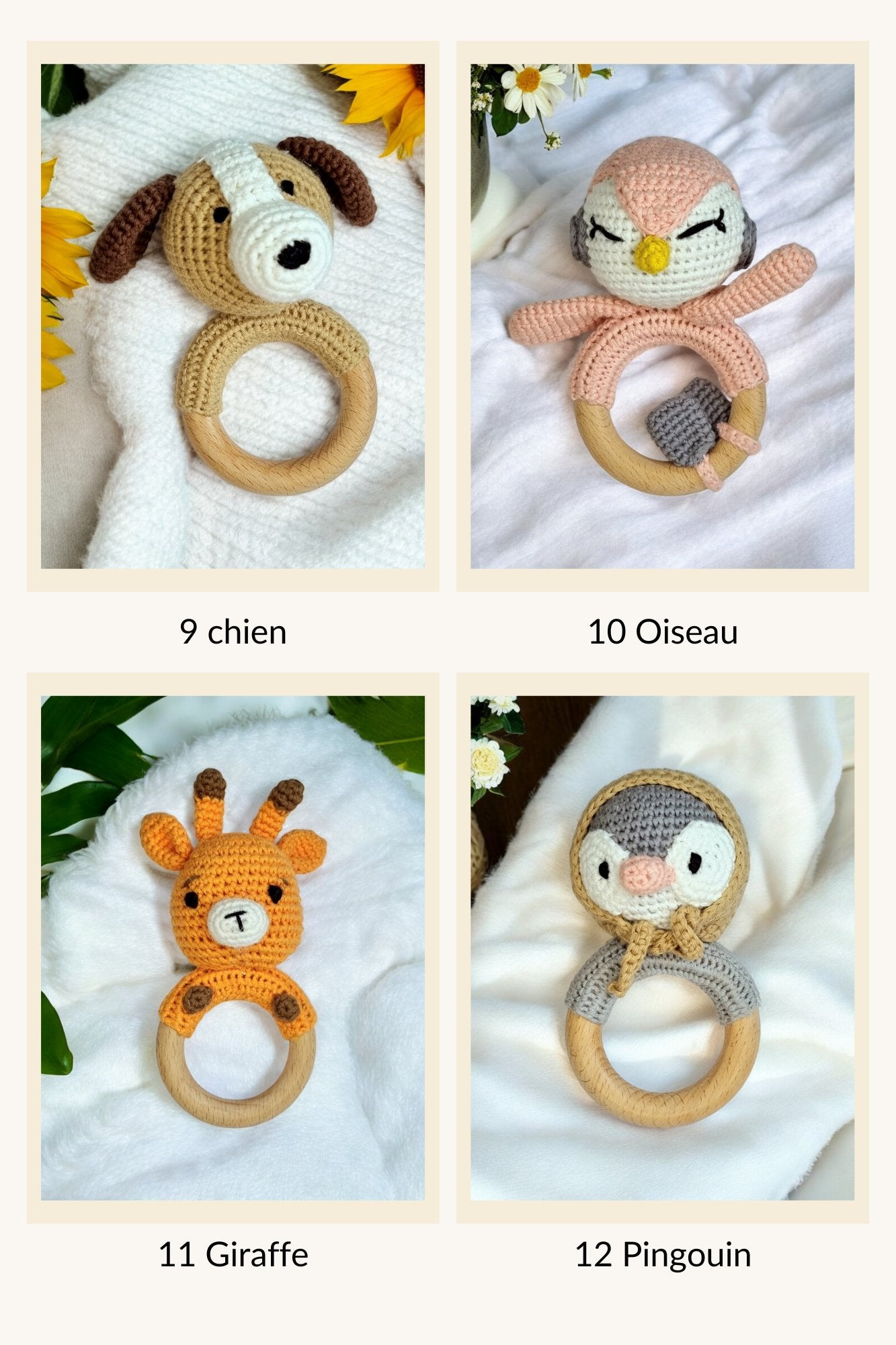 Cadeau de Naissance personnalisé - Jouets en Bois et Crochet - Biquette Biquette