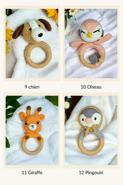 Cadeau de Naissance personnalisé - Jouets en Bois et Crochet - Biquette Biquette