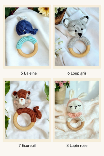 Cadeau de Naissance personnalisé - Jouets en Bois et Crochet - Biquette Biquette
