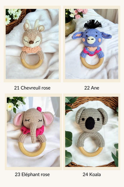 Cadeau de Naissance personnalisé - Jouets en Bois et Crochet - Biquette Biquette