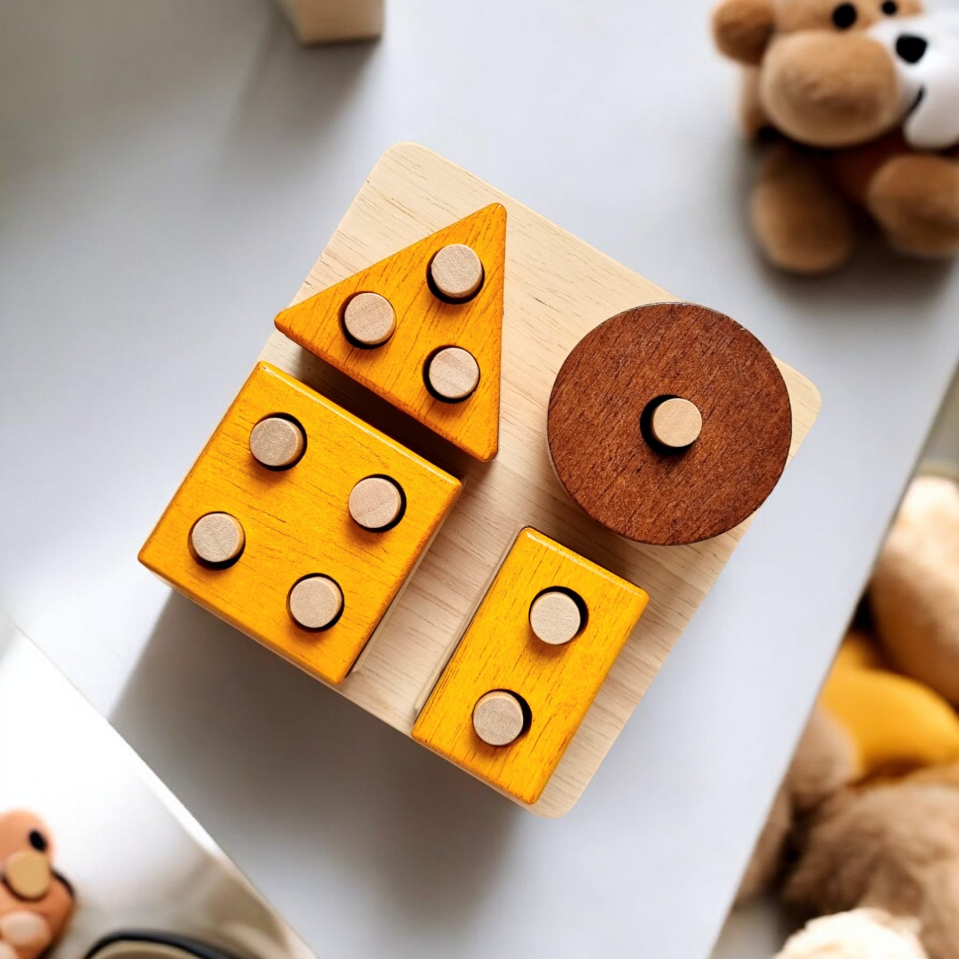 Jeu de formes à empiler - Puzzle à empiler en bois - Biquette Biquette