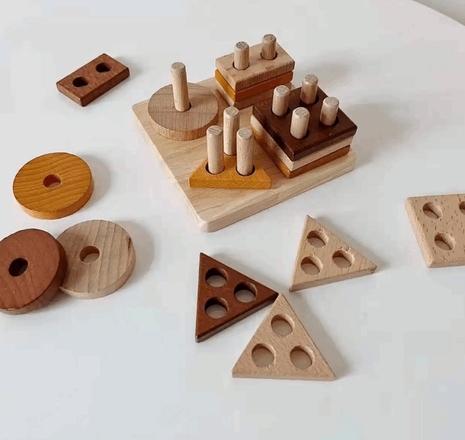 Jeu de formes à empiler - Puzzle à empiler en bois - Biquette Biquette