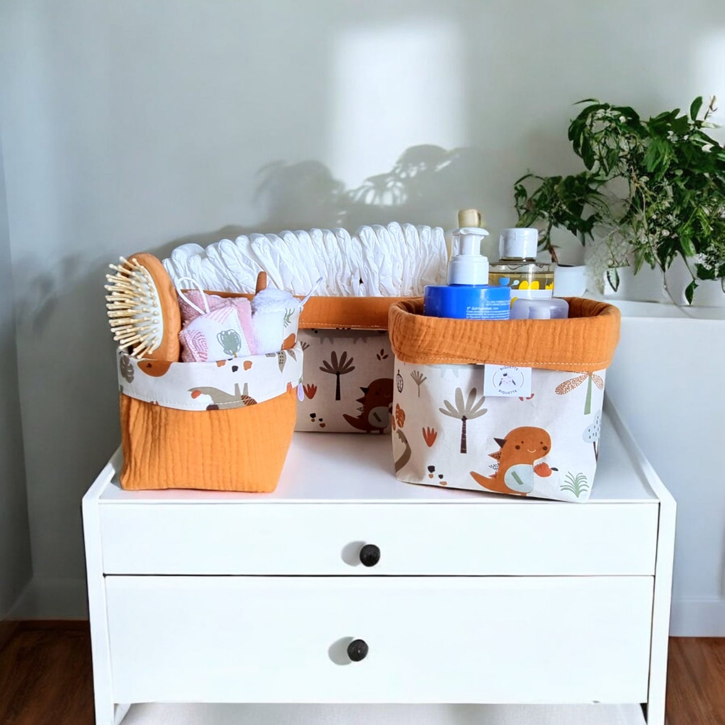 Paniers à couches imperméables Dinosaures - Biquette Biquette