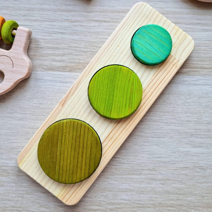Puzzle en Bois Éducatif pour Bébé - Cercles Colorés - Biquette Biquette