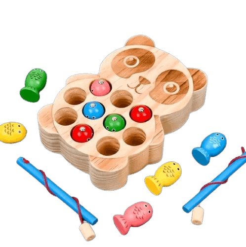 jeu magnetique bois poisson motricité 