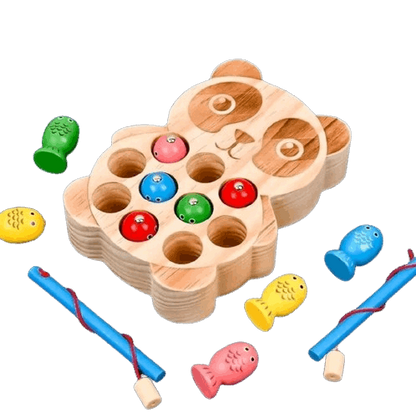 jeu magnetique bois poisson motricité 