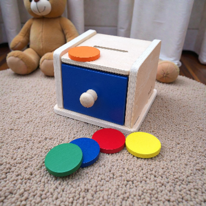 Objektpermanenzbox - Montessori-Formbox