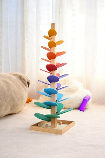 Arbre musical en bois - Cascade de boules colorées 73cm