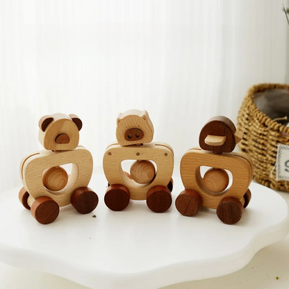 Minis véhicules en bois (animaux)