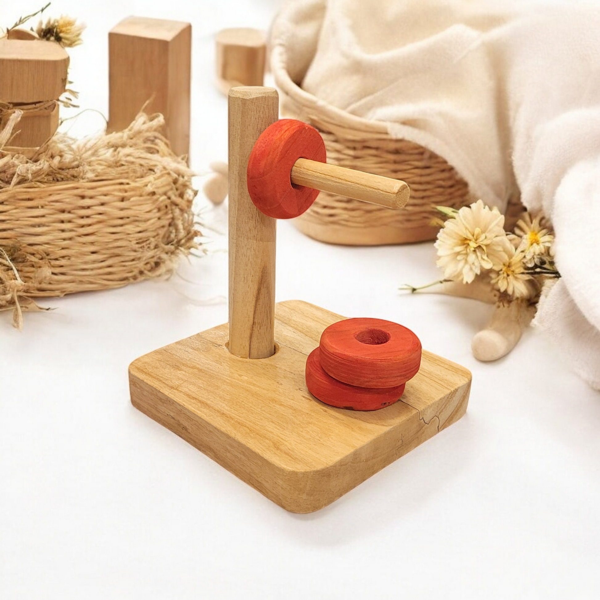 tour à empiler horizontale - jouet montessori bois