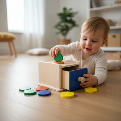 Objektpermanenzbox - Montessori-Formbox