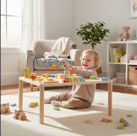 Aktivitätstisch aus Holz – Montessori-Aktivitätsstation