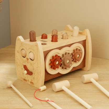 Jouet éducatif en bois multifonction – jeu avec un marteau
