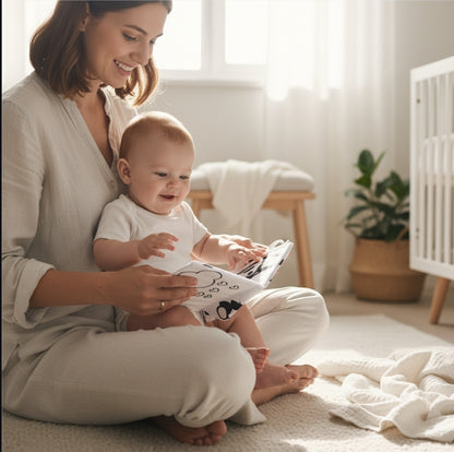 Schwarz-Weiß-Aktivitätsbuch „Kontrastierende Bilder“ – Fächerförmiges Aktivitätsbuch