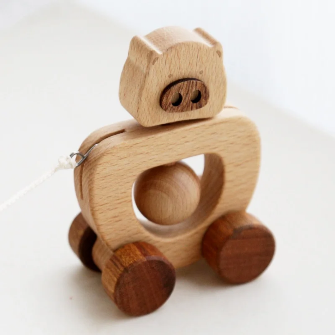 Minis véhicules en bois (animaux)