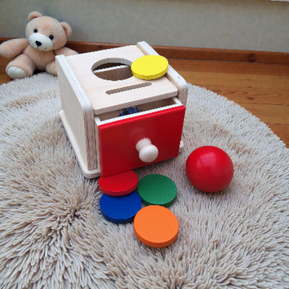 2-in-1 Aufbewahrungsbox aus Holz – Montessori-Box mit Schublade