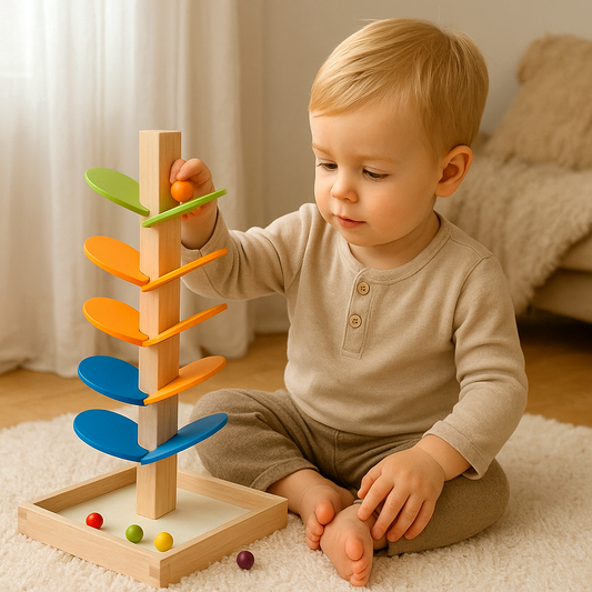 Petit arbre montessori- tour d'éveil en bois - arbre à billes 