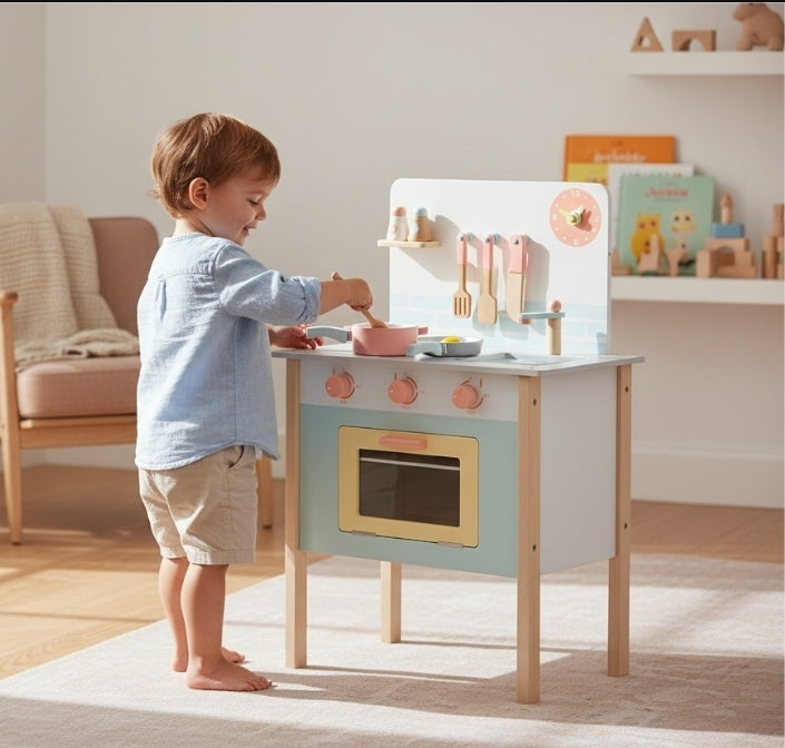Cuisine dinette -  jeu de rôle - cuisine en bois pour enfant