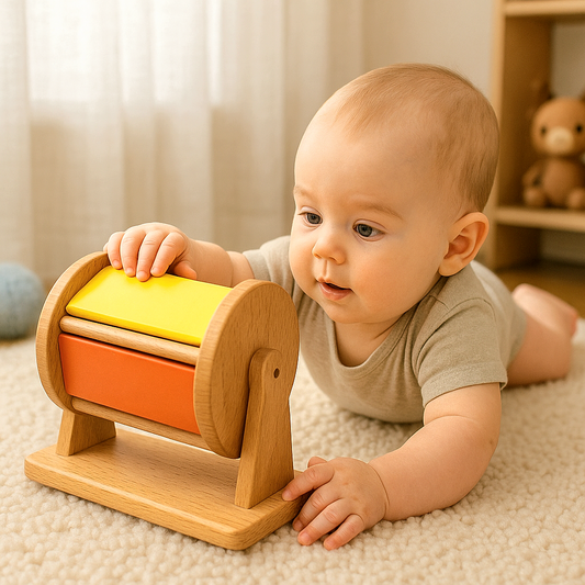 Tambour rotatif - spin drum - cylindre rotatif jouet montessori 
