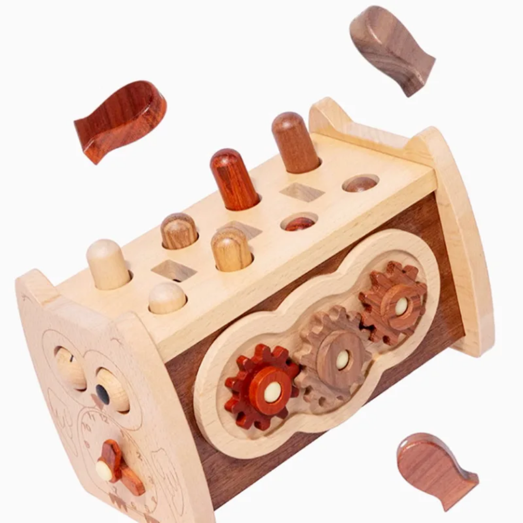 Jouet éducatif en bois multifonction – jeu avec un marteau