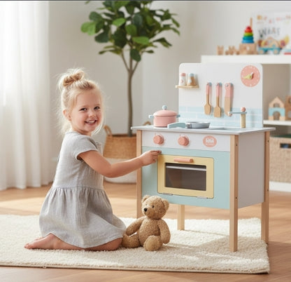 Cuisine dinette -  jeu de rôle - cuisine en bois pour enfant