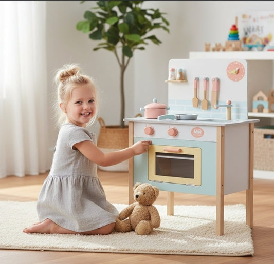 Cuisine dinette -  jeu de rôle - cuisine en bois pour enfant